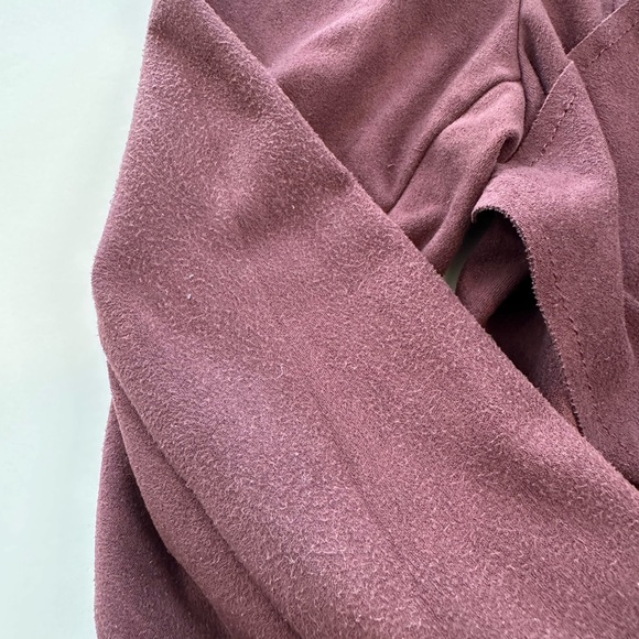 Kit from the Kloth Vegan Suede Draped Jacket Burgundy  Women’s Size Small Petite - Picture 10 of 15